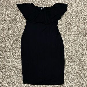 ASOS Black Off Shoulder Midi Dress Womens Size 6